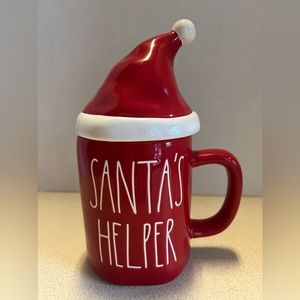 Rae Dunn Red Santa’s Helper Mug with Santa Hat